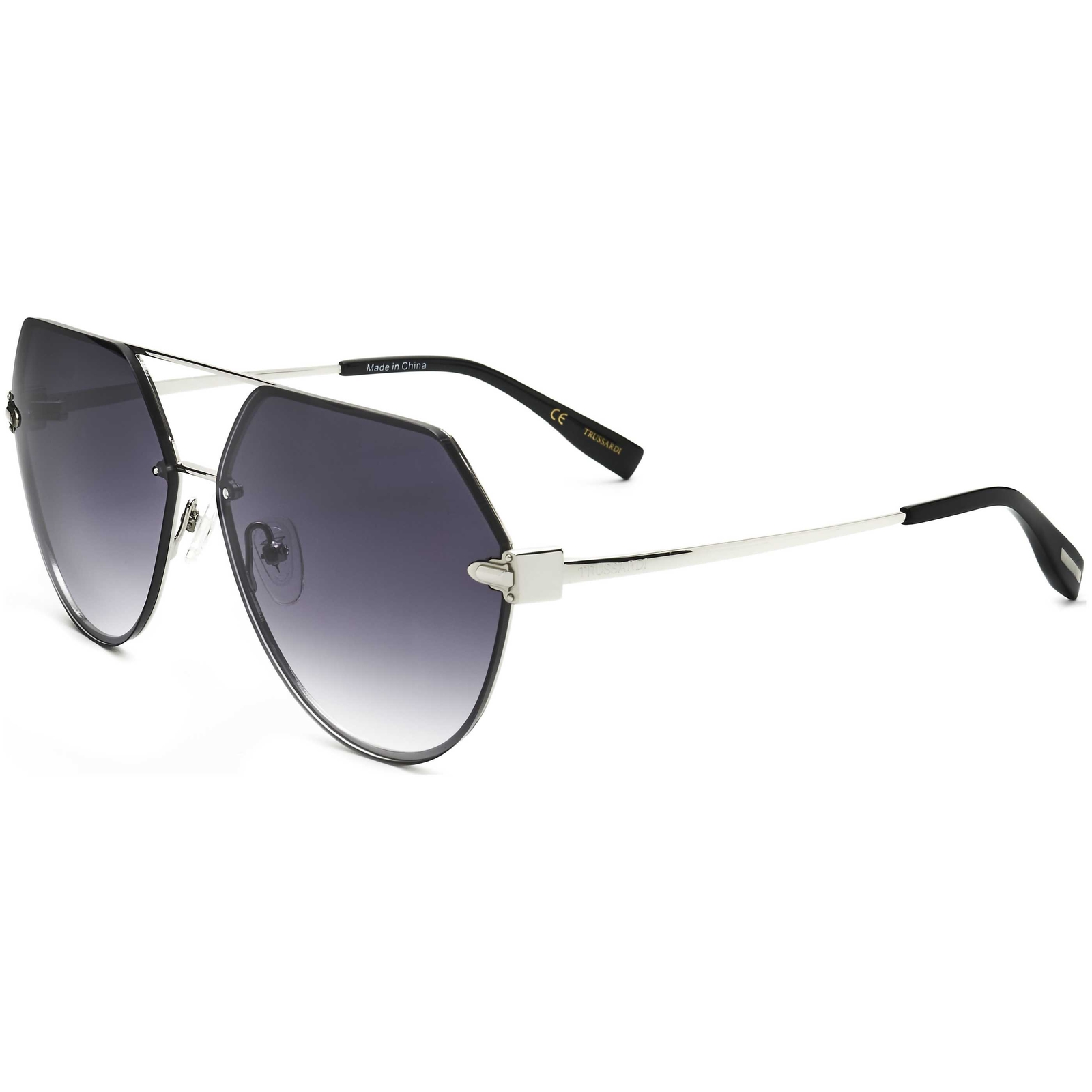 Женские солнцезащитные очки Trussardi из палладия диаметром 63 мм STR454FL-003BS-63 9390₽
