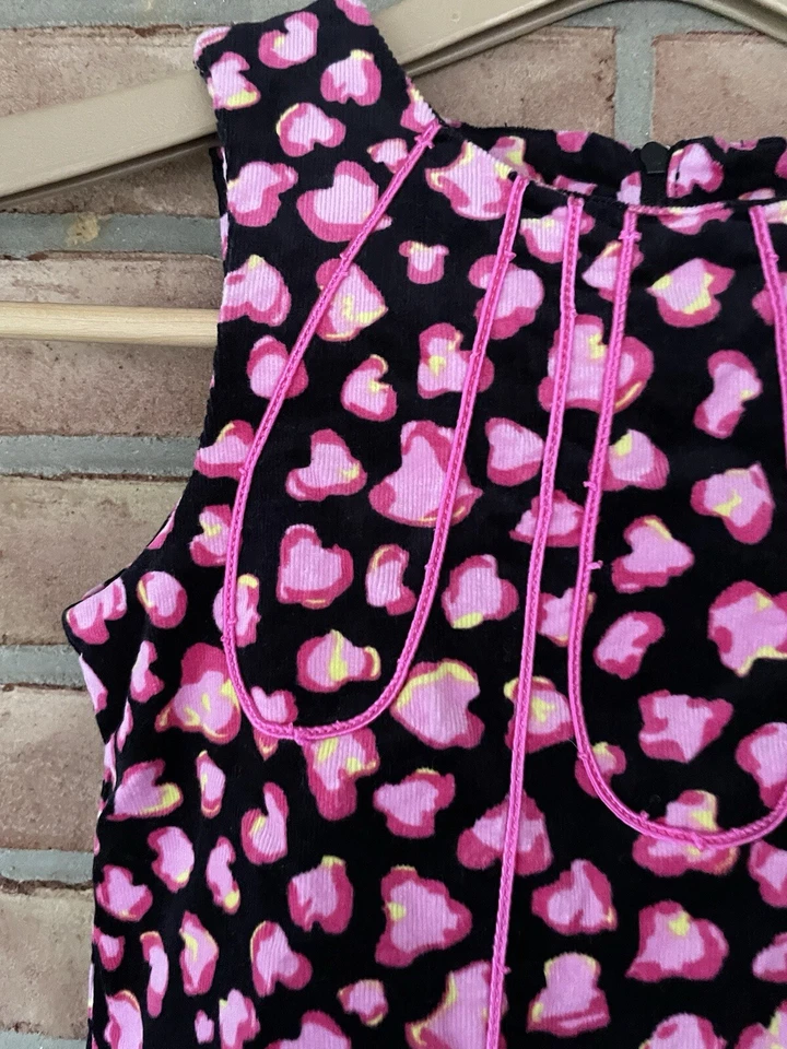 Hartstrings Girls Jumper Dress Size 8 Fine Wale Corduroy Pink Hearts - Image 4 of 4