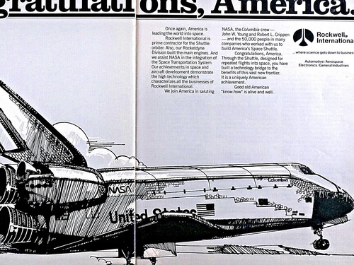 NASA Space Shuttle Vintage 1981 Rockwell International Original Print Ad 2 Page - Picture 6 of 7