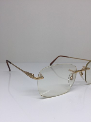 New Vintage Persol Eyeglasses 2106-V C. 510 Brushed Gold Rimless Eyeglass Italy - Picture 5 of 12