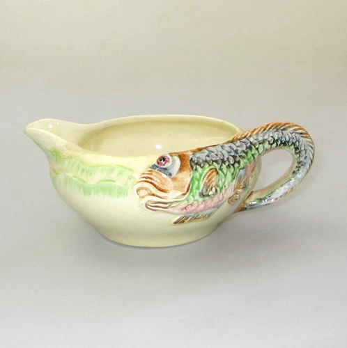 Clarice Cliff Newport Pottery Gravy Boat - Leaping Fish