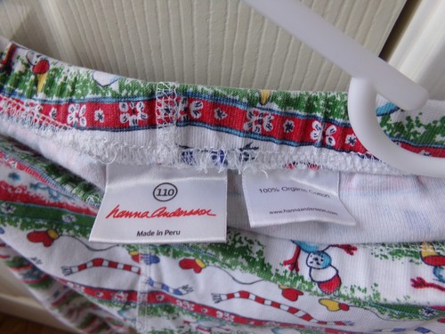 Vtg HANNA ANDERSSON Christmas WINTER Pajamas 5 Boys Girls Size 110 Xmas SNOWMAN - Picture 11 of 12