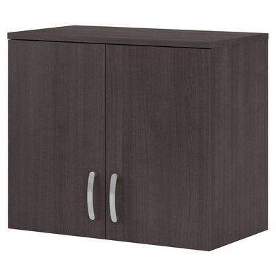 Pemberly Row Engineered Wood Laundry Room Wall Cabinet with Doors in Storm Gray