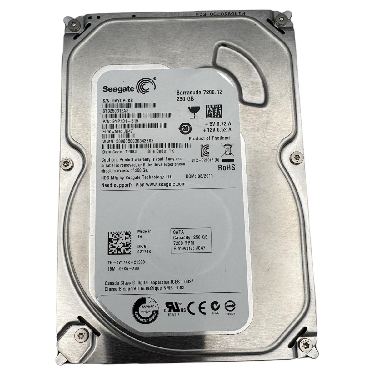 Seagate Barracuda SATA HDD 250GB 7200RPM Desktop