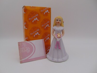 Enesco Growing Up Girls Blonde Figurine Age 8 E-2308 New in Box 1981 Birthday
