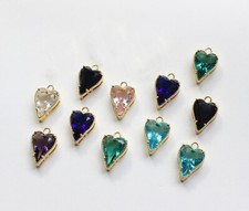 4pcs CZ Pave Heart Charm,Cubic Zirconia Love Heart Pendant,Heart Pave