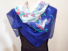 Vintage 33"x 33" Pure Silk Printed in USA Scarf