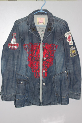 Women's Parasuco Embroidered Denim Jacket - Size Large