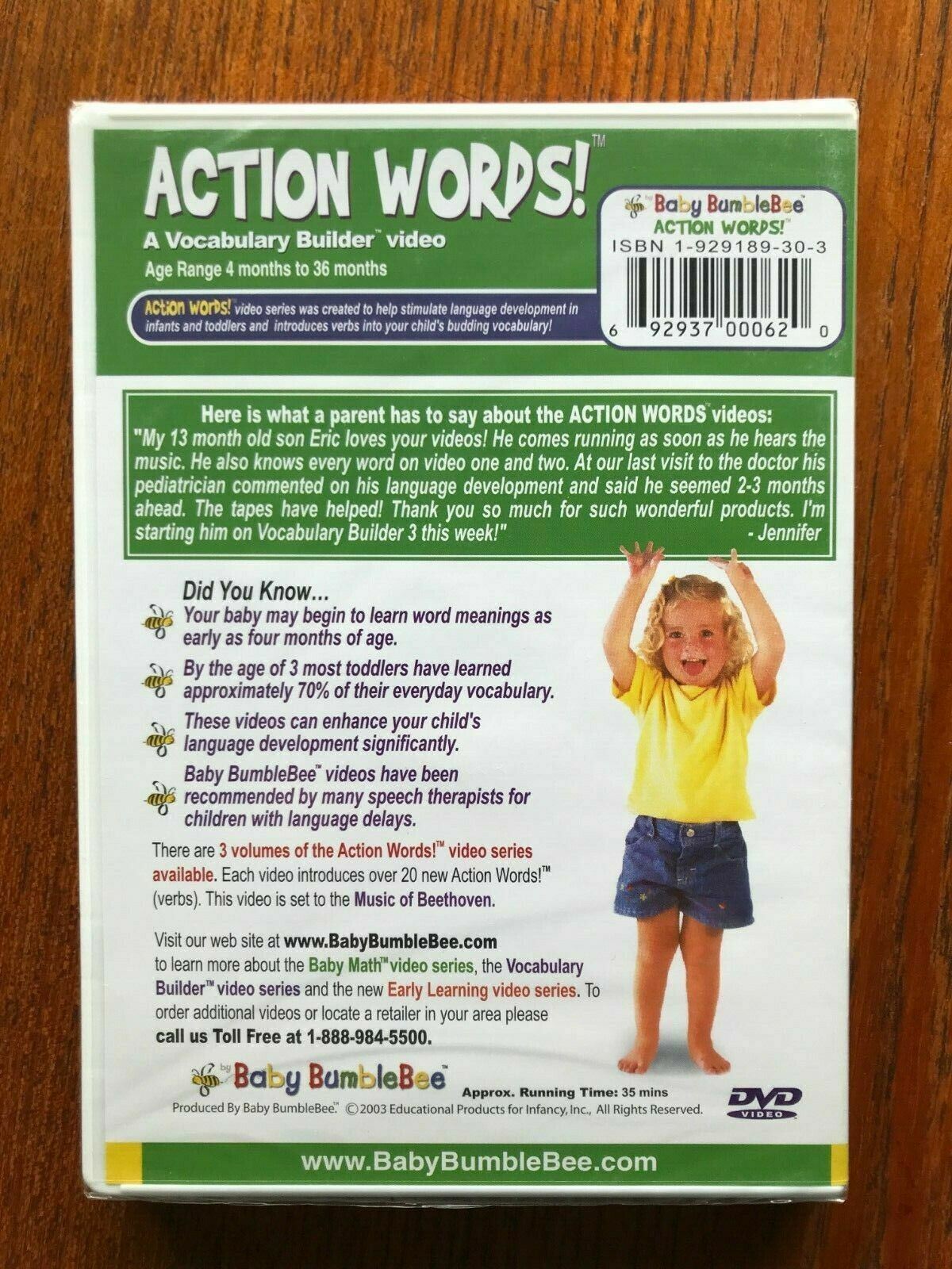 Baby Bumblebee Action Words Volume 1 DVD New Sealed Region All ...
