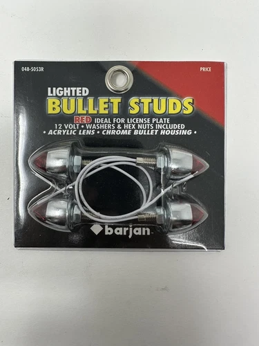 VINTAGE BARJAN LIGHTED RED BULLET STUDS GREAT FOR LICENSE PLATES, STREET ROD