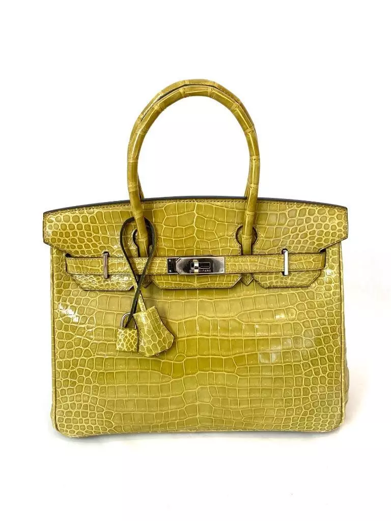 HERMES BAG 30cm CROCODILE VERT ANIS POROSUS RARE AMAZING - Chelsea