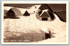 OR, Timberline Lodge, Midwinter, Snow Covered Real Photo, RPPC, Vintage Postcard