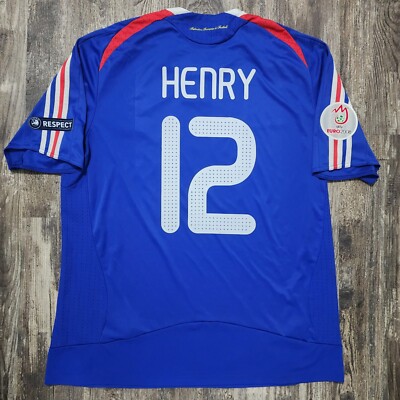 フランス代表公式ユニフォーム2008 Lサイズ【未使用品】 2008 Adidas France Home Soccer Jersey Thierry Henry Men XL