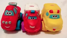 🚗💥 Playskool Tonka Lil Chuck & Friends Lot of 3 🚚 Hasbro 2000s Toy Trucks VTG