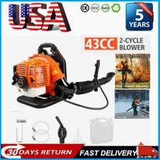 43CC 2-Stroke Gas Leaf Blower Backpack Gas Powered Snow Blower Cordless