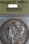 1886-O Morgan 90% Silver Dollar Net AU Cleaned In An Old USCG Holder (DEAN250)