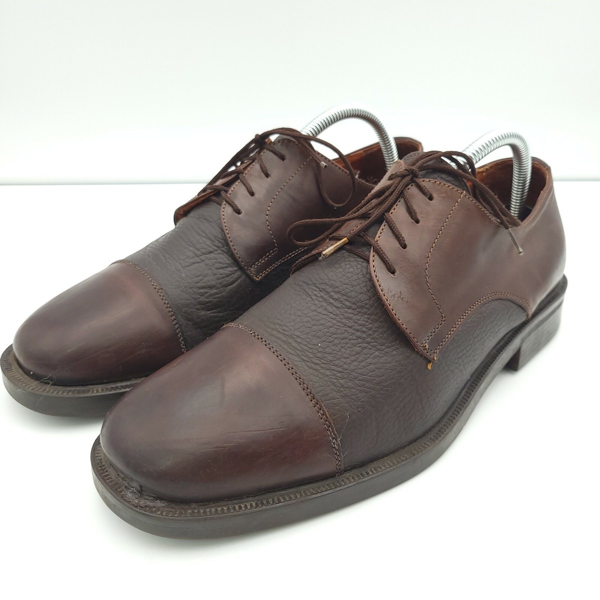 Brass Boot Oxford Shoes Mens 8 Brown Leather Cap Toe Dress  display picture 2