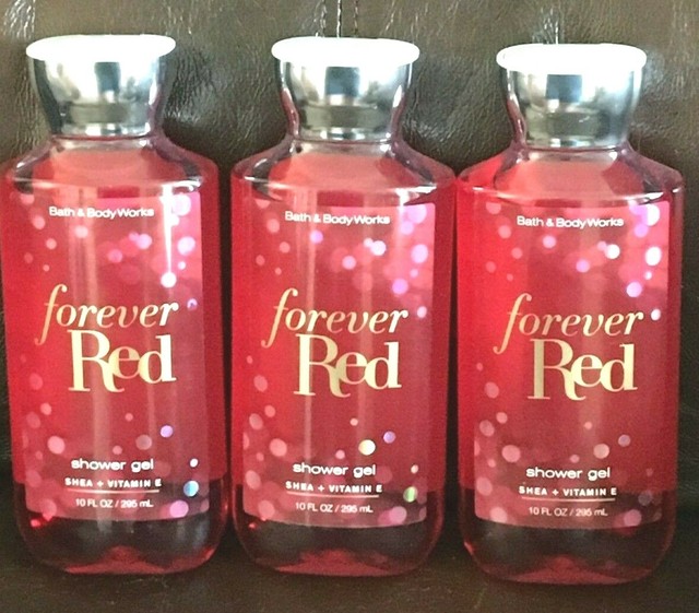 LOT OF 3 BATH & BODY WORKS FOREVER RED SHOWER GEL / BODY WASH BUBBLE 10