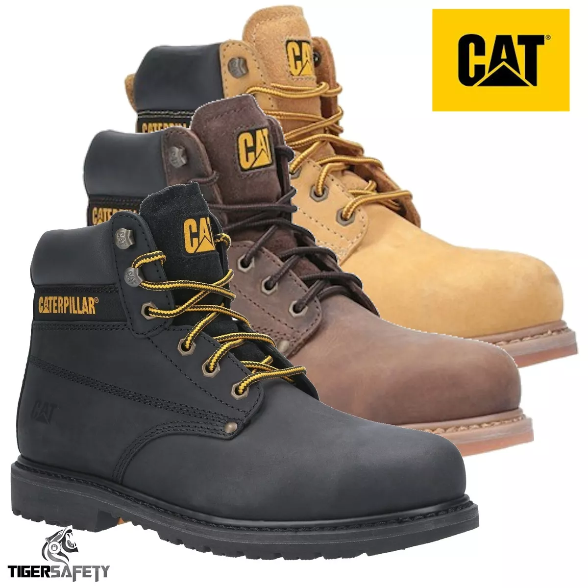 Caterpillar CAT Powerplant SB HRO SRA Mens Steel Toe Cap Safety Boots Work Boot