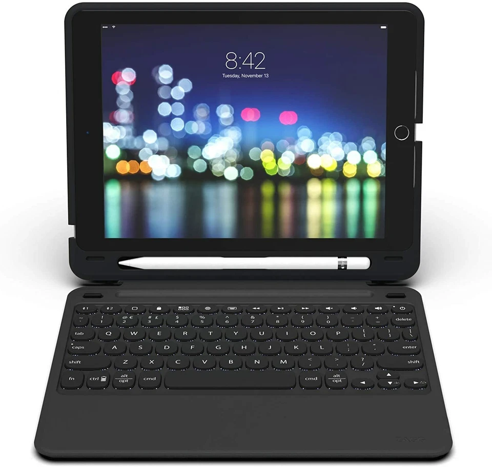 Funda con teclado Zagg para iPad 9,7 pulgadas 6.ª generación 2018 delgada inalámbrica - negra Foto 2 de 4