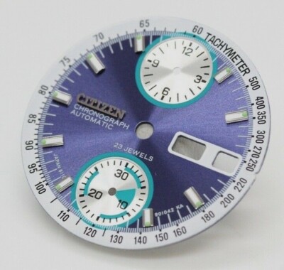Dial Citizen 8110 Cal. 67-9038 Speedy Silver and Black Blue Panda