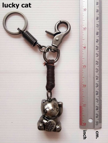 Llavero de aleación retro de cuero genuino llavero para bolso carteras regalo - Imagen 4 de 6