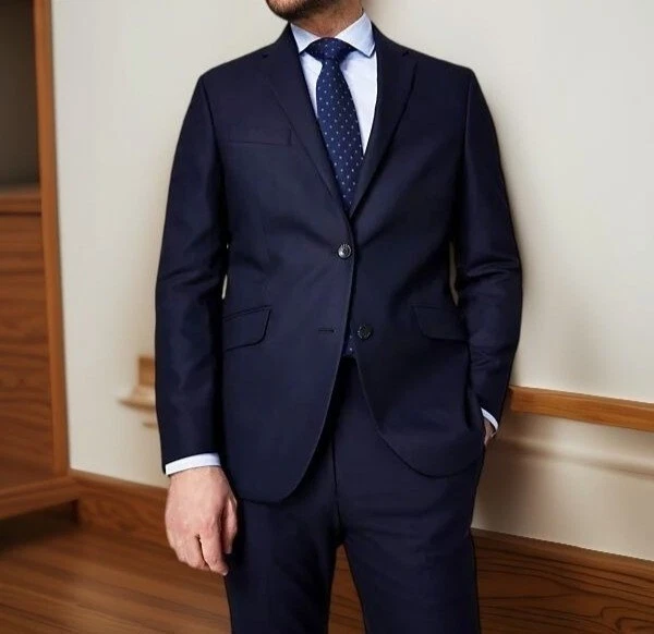 Kenneth Cole Reaction Hombres Techni Cole Traje Chaqueta Calce Ajustado Azul Marino Talla 38R Nuevo con Etiquetas Foto 2 de 3