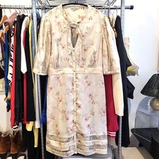 Vintage Silk Victoria's Secret Dress Floral Lace Girly Coquette L