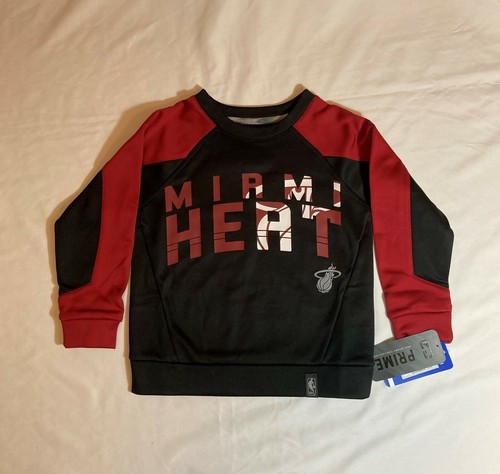 New Miami Heat Tek Warm Back Court Crew Sweatshirt, Kids Size Small (4),NBA
