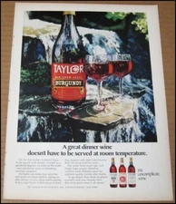 1970 Taylor Burgundy Wine Print Ad Advertisement Vintage Company A Great Dinner
