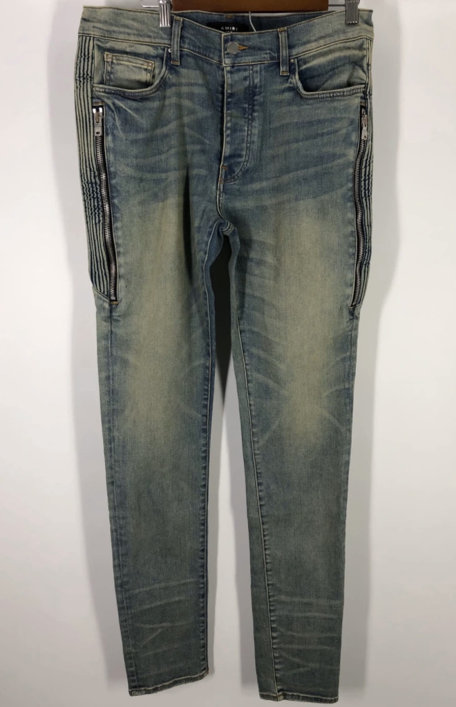 Amiri Half Track Denim Dust Indigo Distressed Jeans size US Amiri Half Track Denim Dust Indigo Distressed Jeans size US