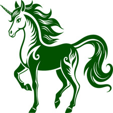 30 Custom Green Simple Unicorn Personalized Address Labels