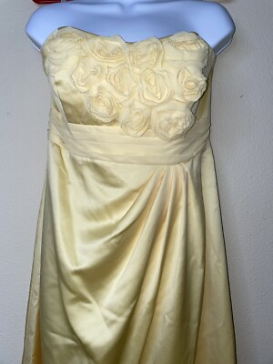 David's Bridal Canary Yellow Strapless Satin Bridesmaid Prom Gown Dress Size 12 | eBay David's Bridal Canary Yellow Strapless Satin Bridesmaid Prom Gown Dress Size 12 | eBay