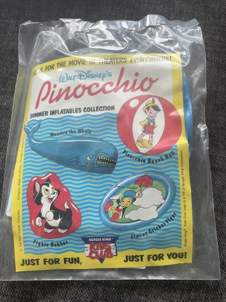 Vintage Burger King Disney Pinocchio Beach Ball Summer Inflatables 1991 ...