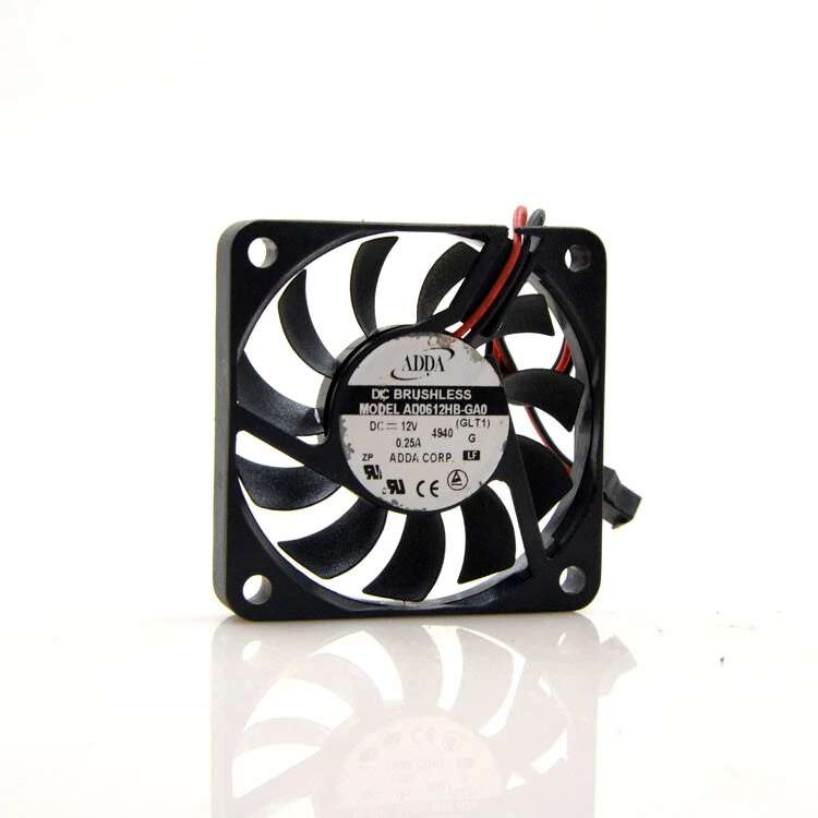 1PCS NEW ADDA AD0612HB-GA0 6CM 6010 12V 0.25A 2-wire Power Supply Cooling Fan - Image 2 of 4