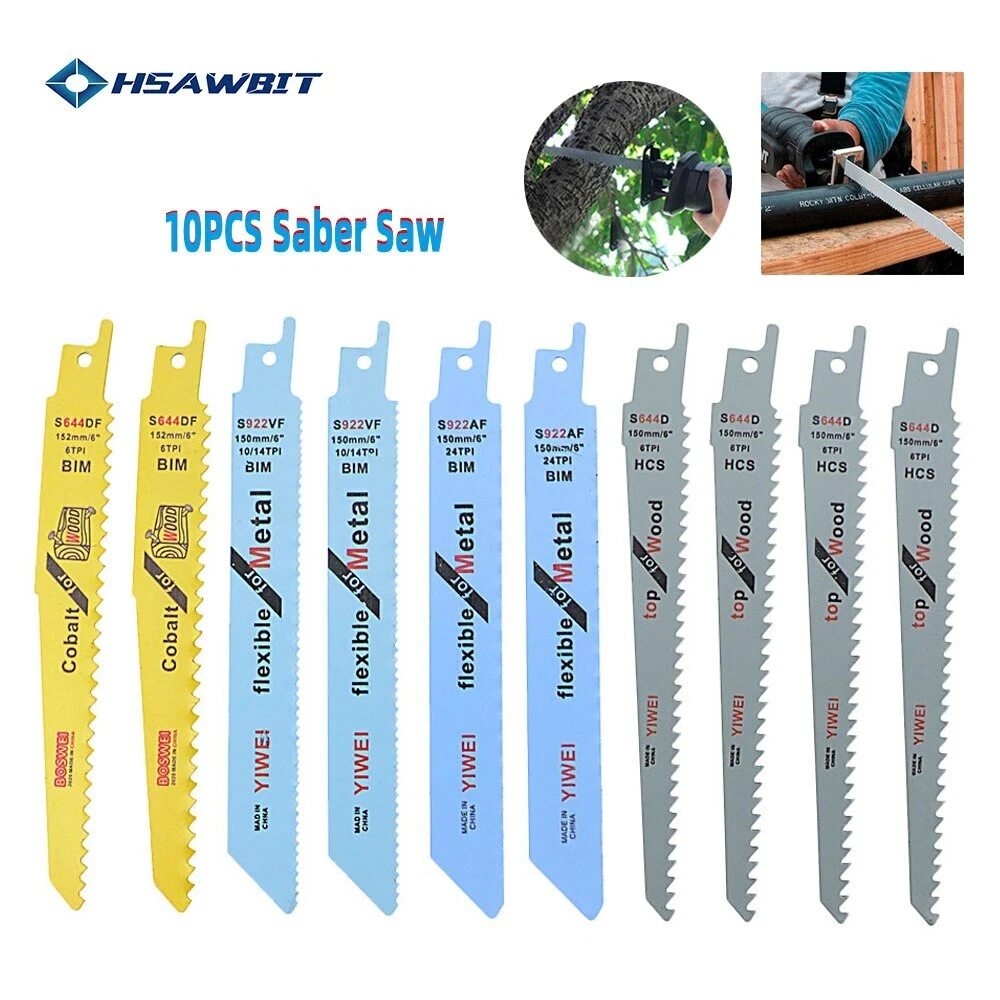10Pcs Reciprocating Saw Blades Saber Saw Handsaw Saw Blade for Wood Metal Dics