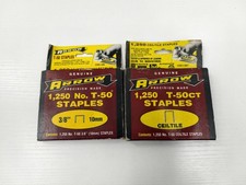 Arrow T-50 Staples 3/8 In 10mm T-50CT Ceiltile 1250 Ct Lot 2 Steel Silver