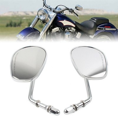 Chrom Teardrop Rückspiegel mit kurzem Stiel für Harley Electra Glide FLHT