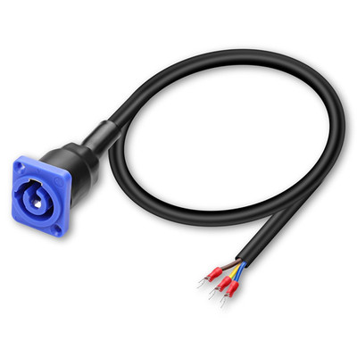 Powercon Input Female Panel Mount to Y Spade Plug Cord 20A/250V 3 Pin AC Power J