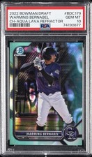 2022 BOWMAN DRAFT CHROME-AQUA LAVA REFRACTOR WARMING BERNABEL 17/199 PSA 10