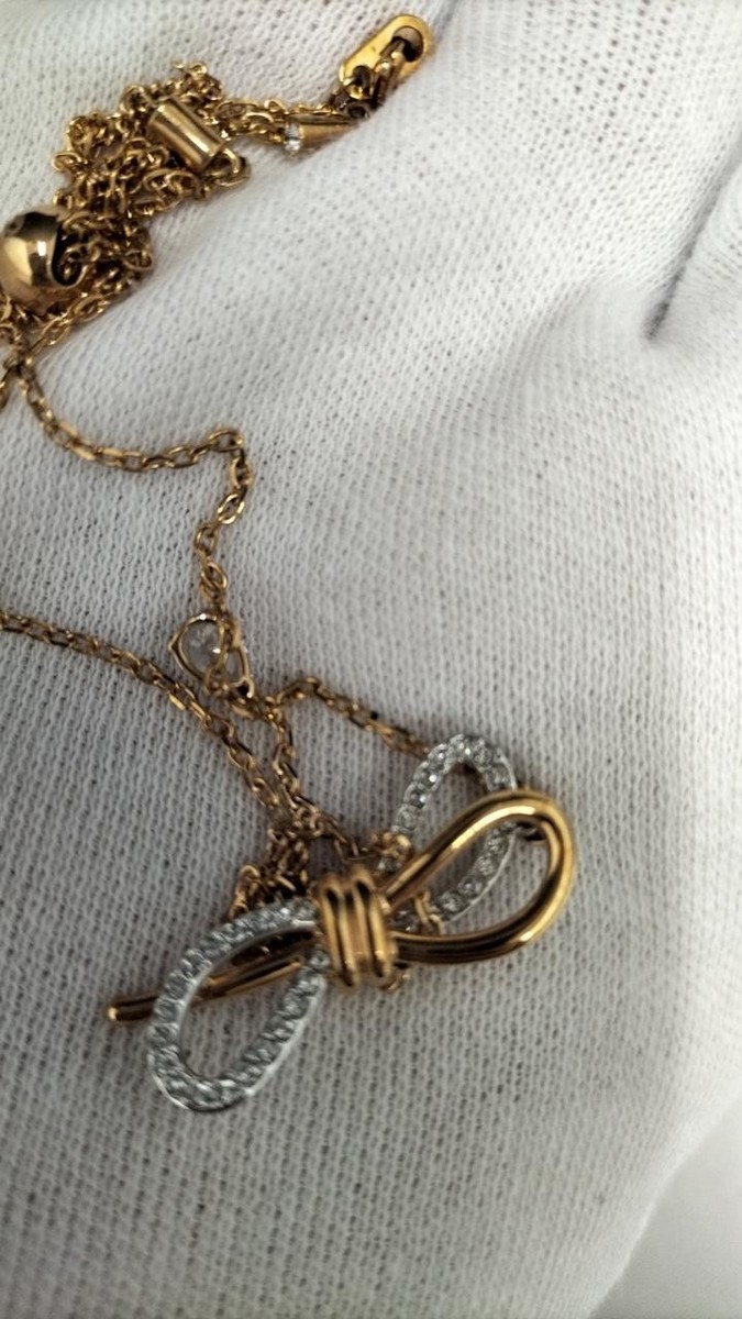 SALE ◆ SWAROVSKI ◆ LIFELONG BOW リボン Y型ネックレス ◆ Lifelong Bow necklace, Bow, White, Mixed metal finish