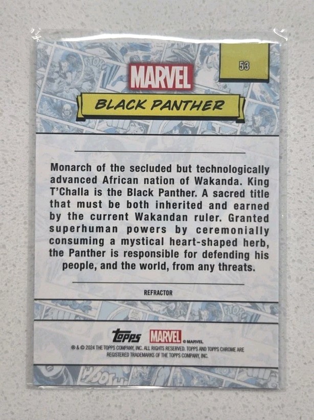 2024 Topps Chrome Marvel Black Panther Refractor #53 thumbnail 2