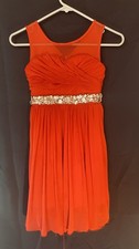 Speechless Kids Red Formal/Party Dress W Embellishment Size 8