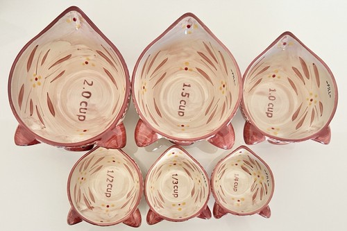 Temptations By Tara Old World Red Nesting PIGS Measuring Cups Bowls Set of 6 - Bild 5 von 10