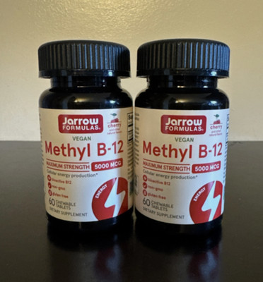 2x 11/27+ Jarrow Formulas Methyl Vitamin B12 5000 mcg - 60 Chewable Tablets, Nat