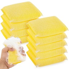 MAQIHAN Scrubbing Pad - 6PCS Sponges for Home 9PCS Sponges, Yellow