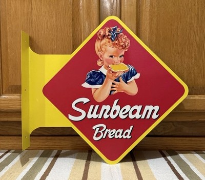 Sunbeam Bread Flange Sign Double Sided Country Store Vintage Style Wall Decor