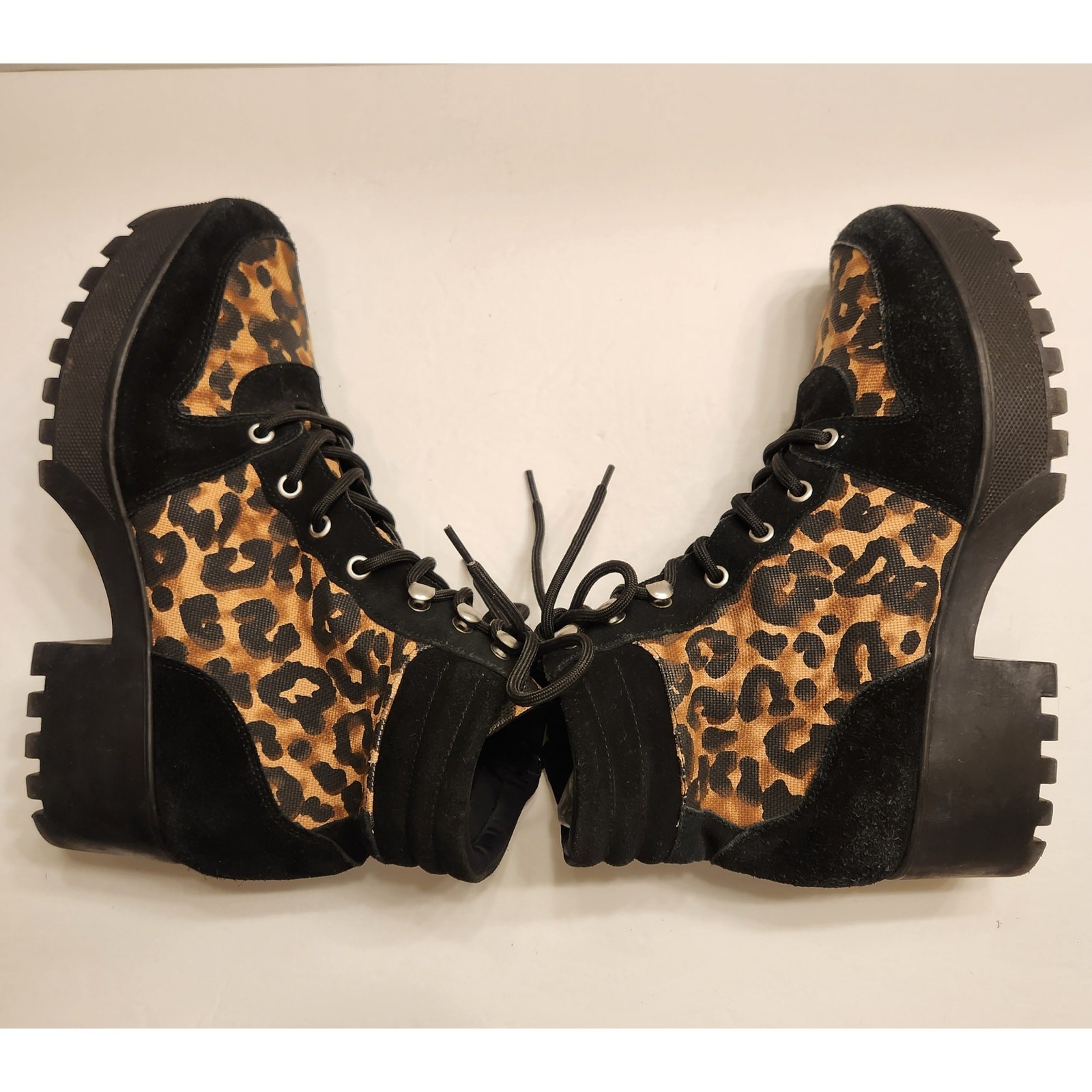 STEVE MADDEN Greater Platform Combat Boot Split Lug Sole Leopard Print Women 10M image 10