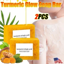 2x Kojic Acid& Turmeric Glow Soap bar, Dark Spots , Skin Glow, Brighter Skin US