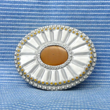 Cowgirls Southwestern Desert Blossom Statement Belt Buckle Vtg 90s BEL .CPA812